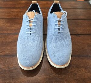 Cole Haan Men's Light Blue Knit Oxfords